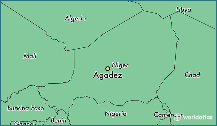 map showing the location of Agadez