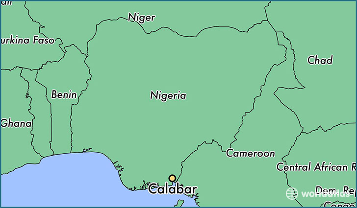 map showing the location of Calabar