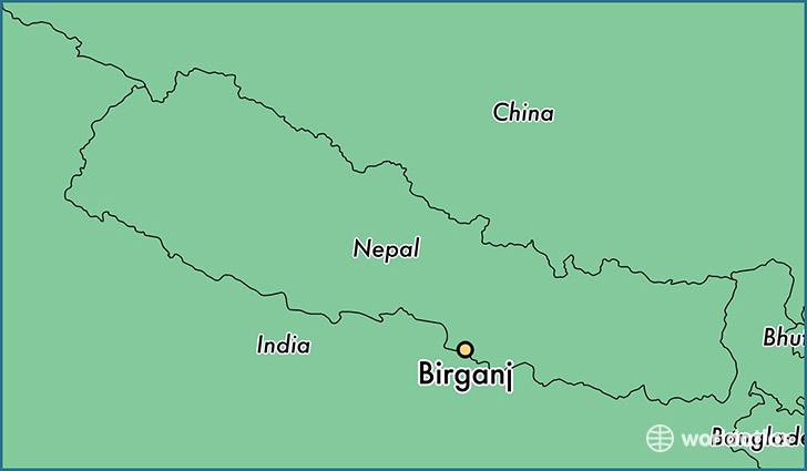 map showing the location of Birganj