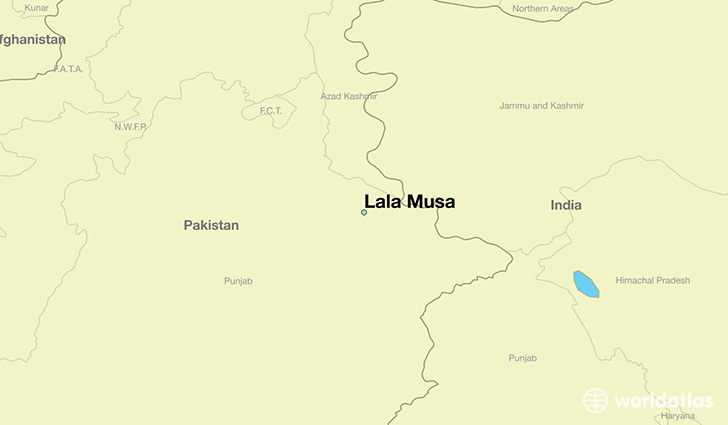map showing the location of Lala Musa
