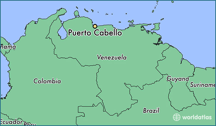 map showing the location of Puerto Cabello