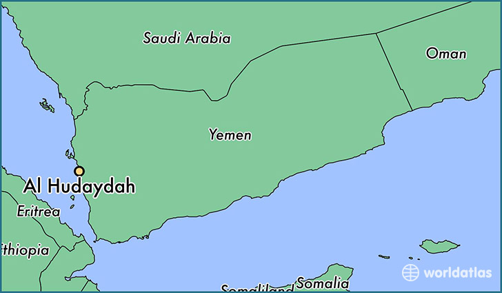 map showing the location of Al Hudaydah