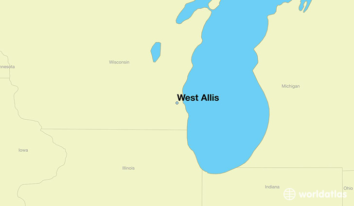 map showing the location of West Allis