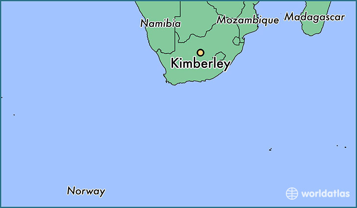 map showing the location of Kimberley