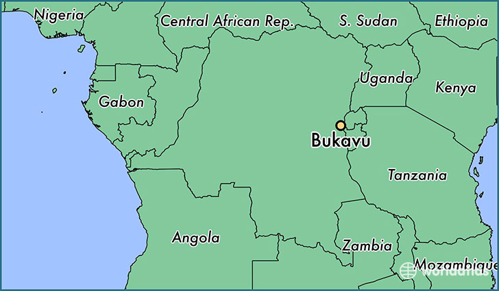 map showing the location of Bukavu