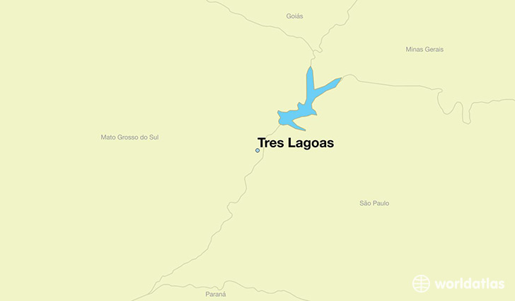 map showing the location of Tres Lagoas