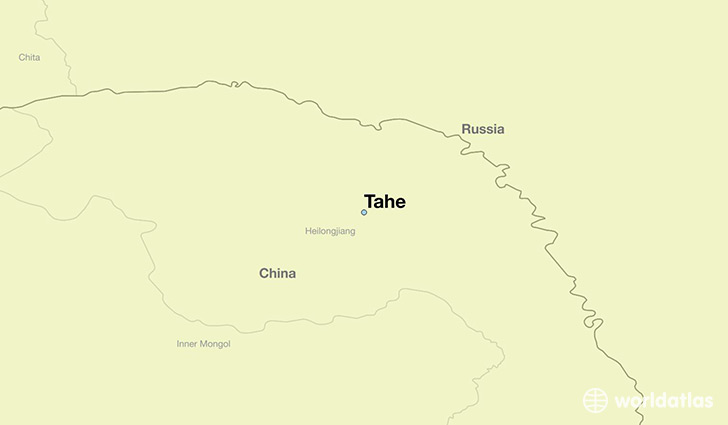 map showing the location of Tahe