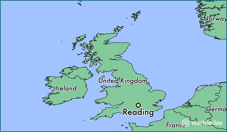 map showing the location of Reading