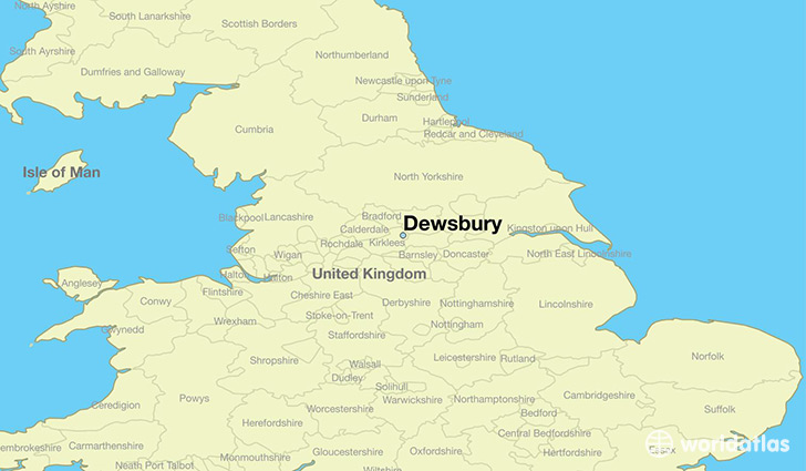 map showing the location of Dewsbury