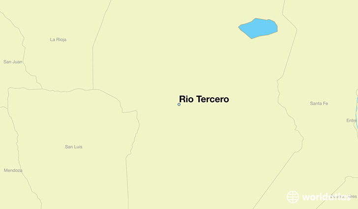map showing the location of Rio Tercero