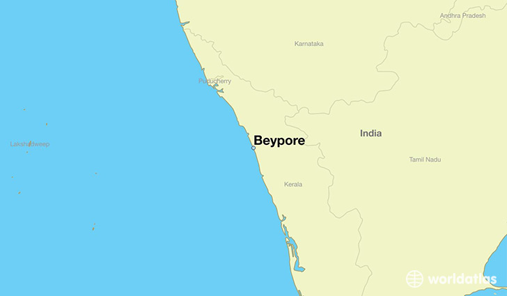 map showing the location of Beypore