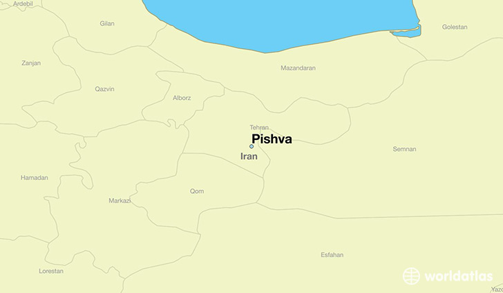map showing the location of Pishva
