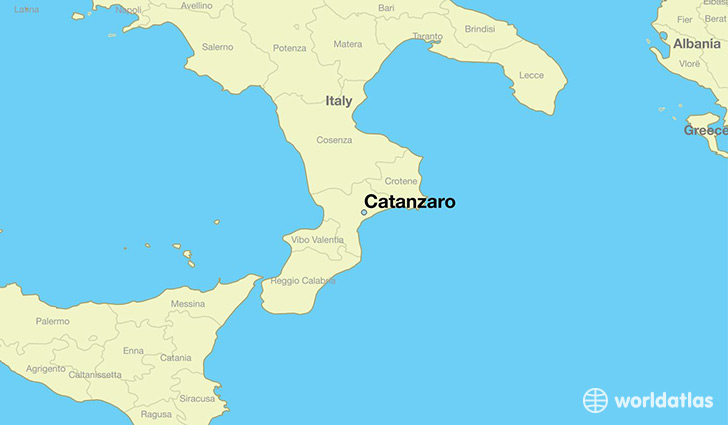 map showing the location of Catanzaro