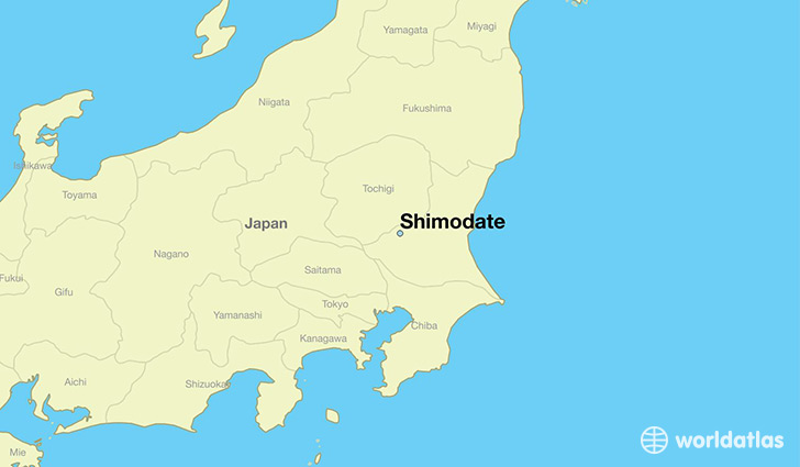 map showing the location of Shimodate