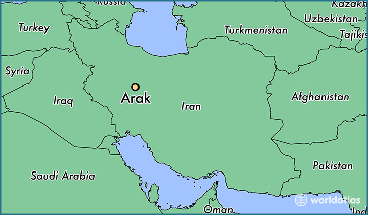 map showing the location of Arak