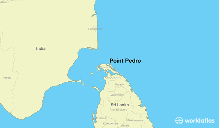 map showing the location of Point Pedro
