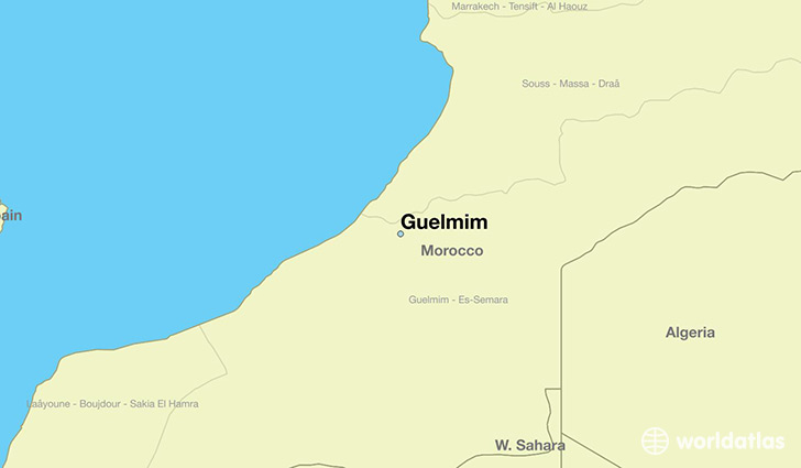 map showing the location of Guelmim