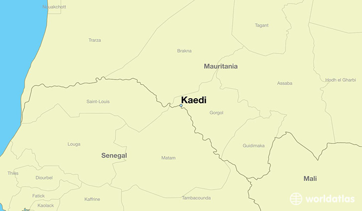 map showing the location of Kaedi