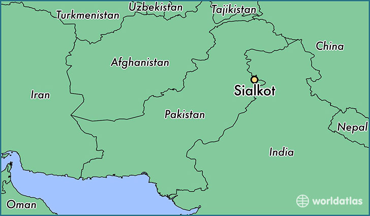 map showing the location of Sialkot