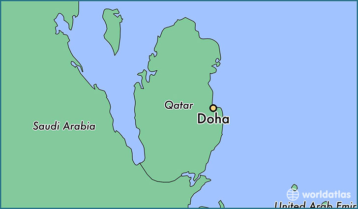 map showing the location of Doha