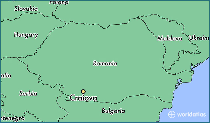 map showing the location of Craiova