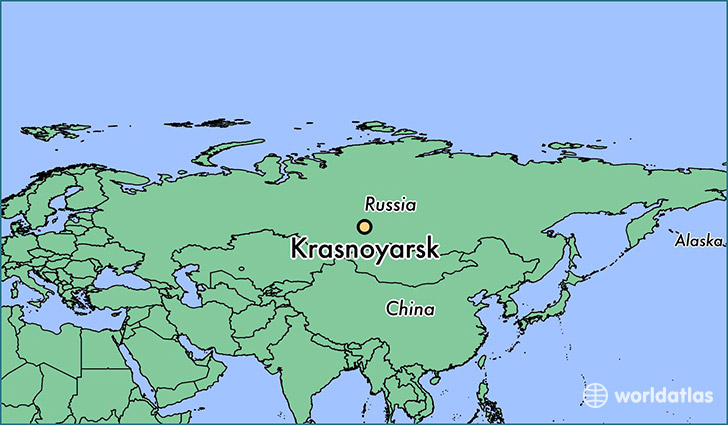map showing the location of Krasnoyarsk