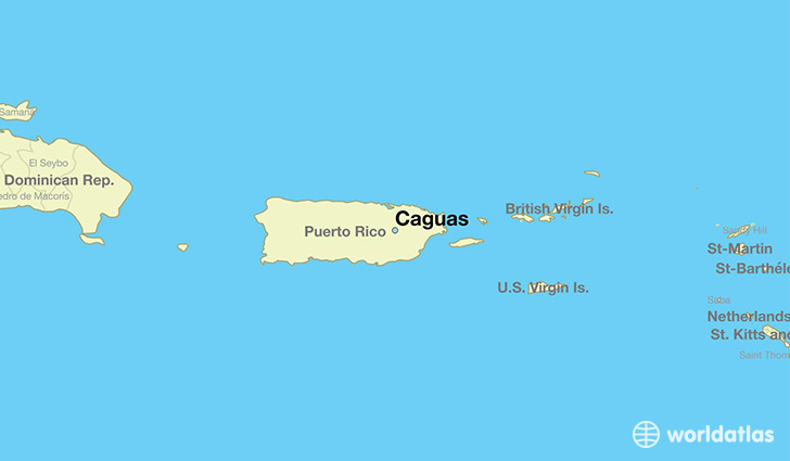 map showing the location of Caguas