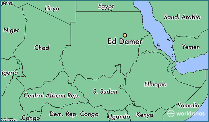map showing the location of Ed Damer