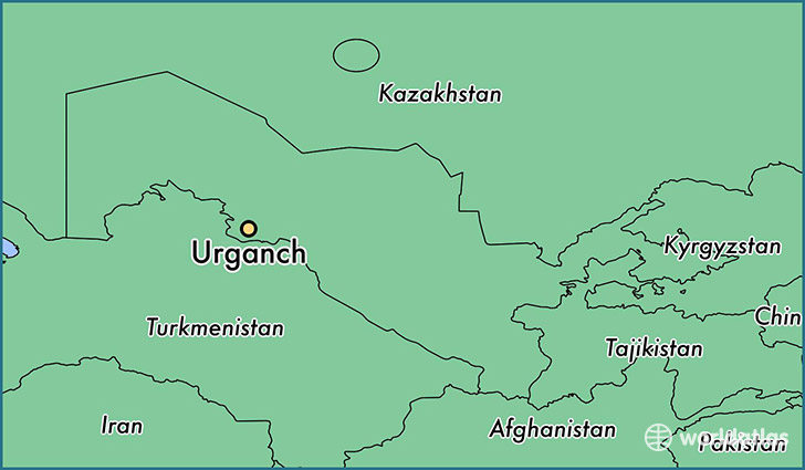 map showing the location of Urganch
