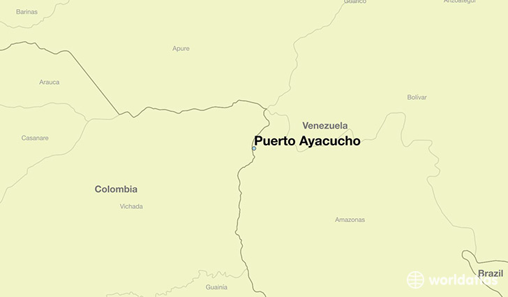 map showing the location of Puerto Ayacucho