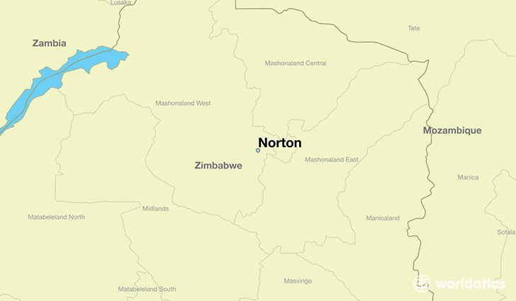 map showing the location of Norton