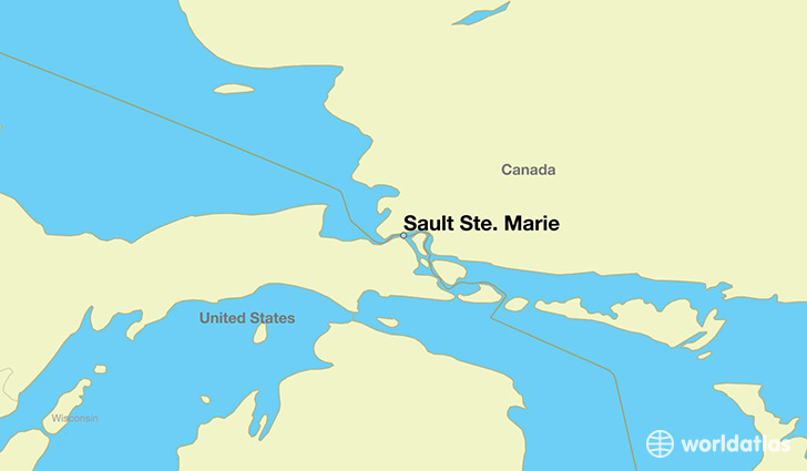 map showing the location of Sault Ste. Marie
