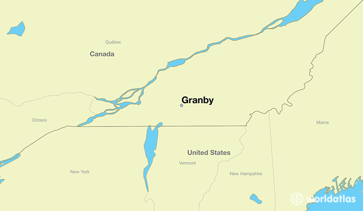 map showing the location of Granby