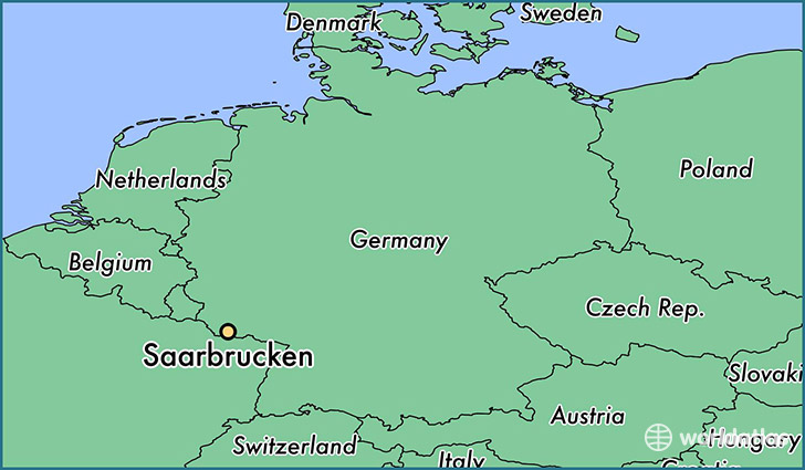 map showing the location of Saarbrucken