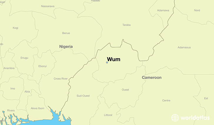 map showing the location of Wum