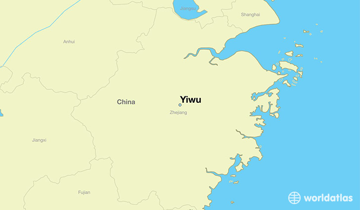 map showing the location of Yiwu