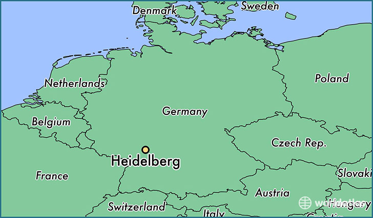 map showing the location of Heidelberg