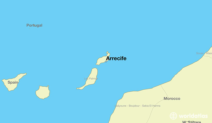 map showing the location of Arrecife