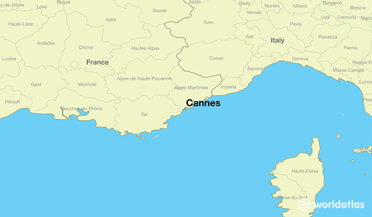 map showing the location of Cannes