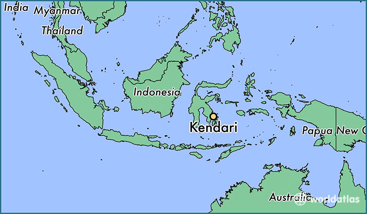 map showing the location of Kendari