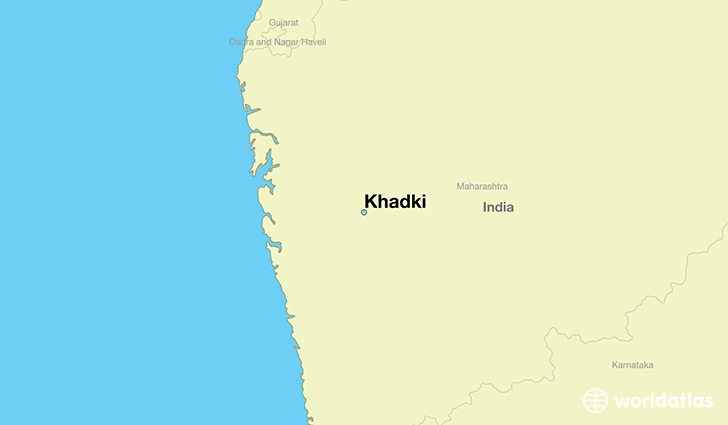 map showing the location of Khadki