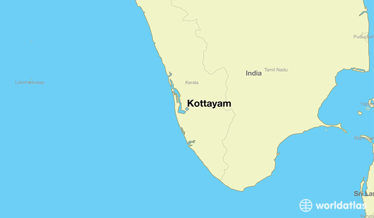 map showing the location of Kottayam