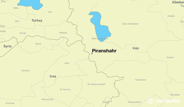 map showing the location of Piranshahr