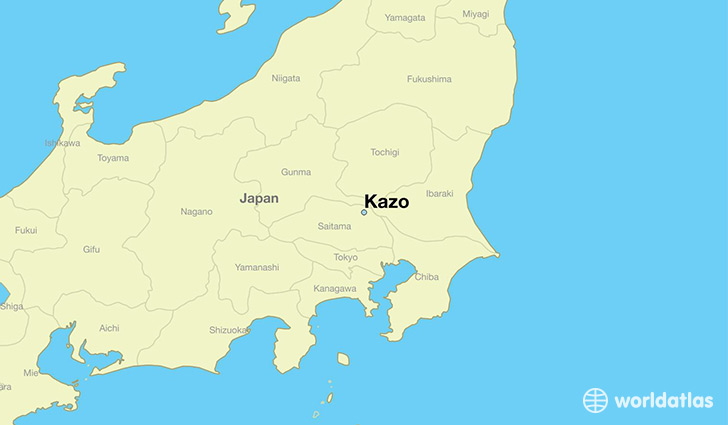 map showing the location of Kazo