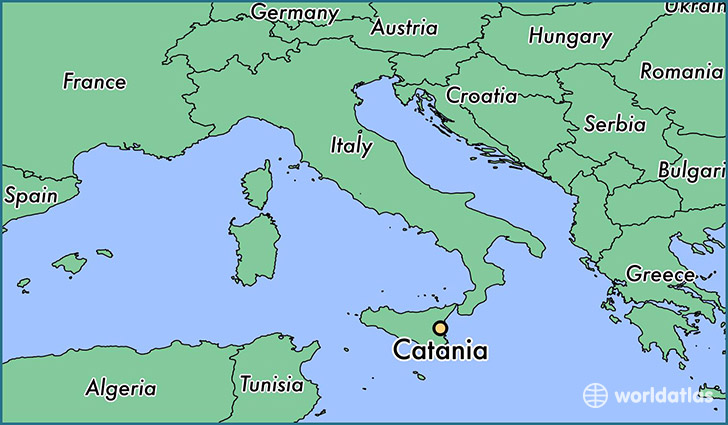 map showing the location of Catania