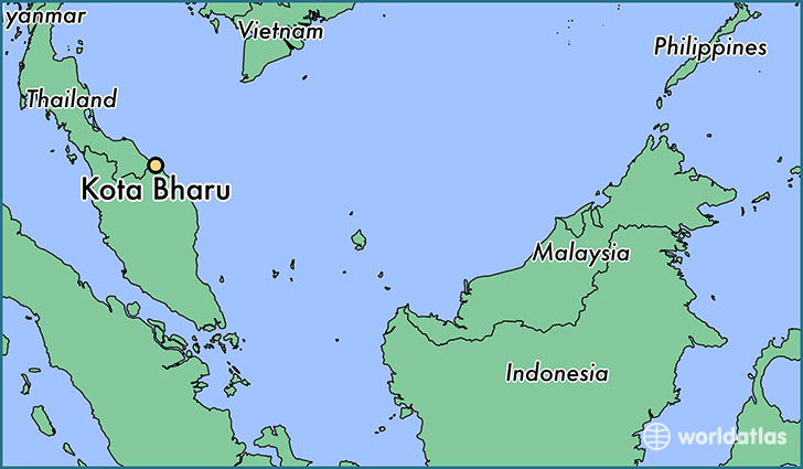map showing the location of Kota Bharu