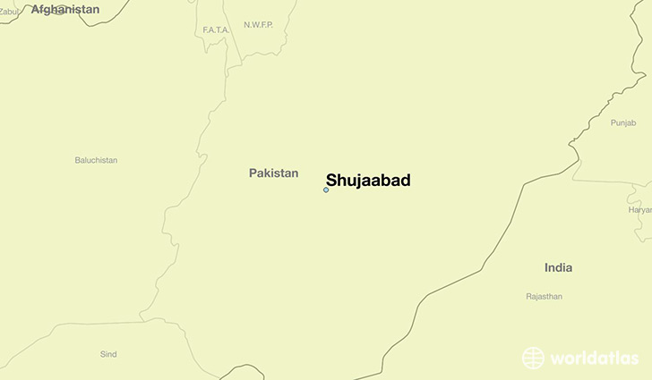 map showing the location of Shujaabad