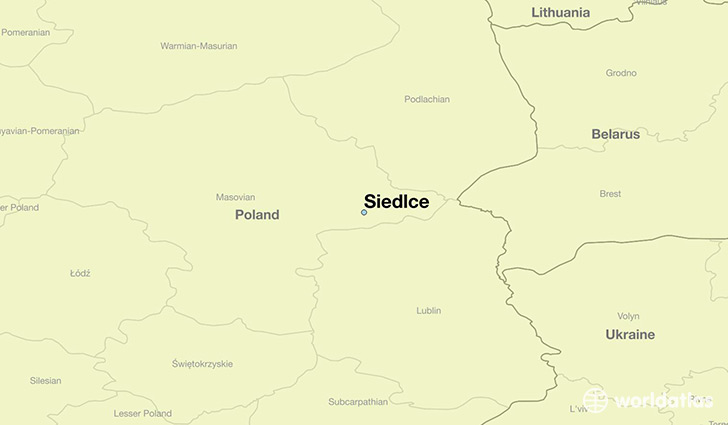 map showing the location of Siedlce