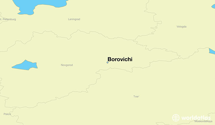 map showing the location of Borovichi