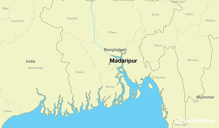 map showing the location of Madaripur